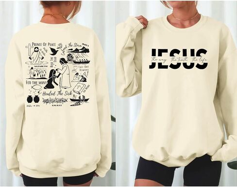 Christian Jesus Faith Sweatshirts for Women God Graphic Hoodies Religious Crewneck Sweatshirts Bible Verse hoodie in Saudi Arabia