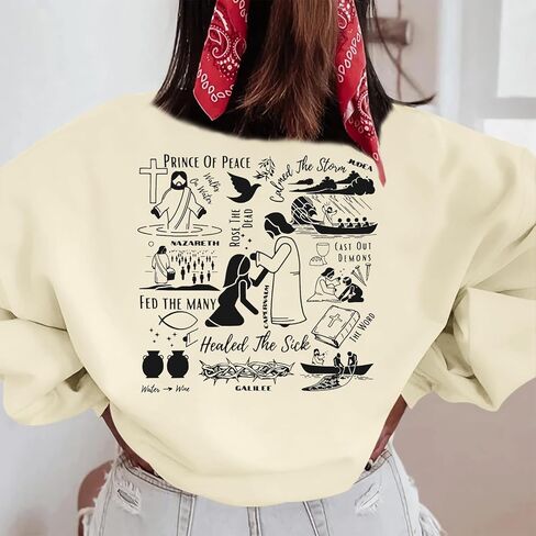Christian Jesus Faith Sweatshirts for Women God Graphic Hoodies Religious Crewneck Sweatshirts Bible Verse hoodie in Saudi Arabia