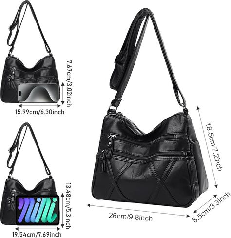 WITERY Women Soft PU Leather Crossboby Bag - Lightweight Multi-Pocket Shoulder Bag Pocketbooks Ladies Medium Purses Handbag in Saudi Arabia