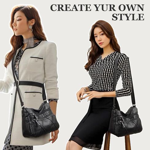 WITERY Women Soft PU Leather Crossboby Bag - Lightweight Multi-Pocket Shoulder Bag Pocketbooks Ladies Medium Purses Handbag in Saudi Arabia