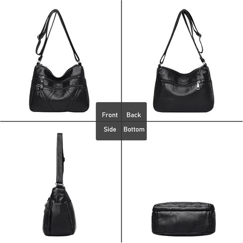 WITERY Women Soft PU Leather Crossboby Bag - Lightweight Multi-Pocket Shoulder Bag Pocketbooks Ladies Medium Purses Handbag in Saudi Arabia