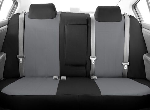 CalTrend Rear 40/60 Split Bench Seats, DuraPlus Seat Covers for 2005-2011 Nissan Frontier Light Grey Light Grey Insert with Black Trim in Saudi Arabia