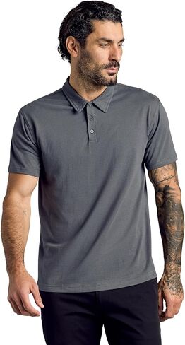 قمصان بولو كلاسيكية حقيقية للرجال، قمصان جولف ملائمة ممتازة للرجال وقمصان بولو للرجال بأكمام قصيرة باللون الأسود in Kuwait