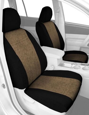 مقاعد دلاء رياضية أمامية من CalTrend، أغطية مقاعد Microsuede لـ 2011-2016 Mini Cooper Countryman رمادي فاتح إدراج وتقليم رمادي فاتح in Kuwait