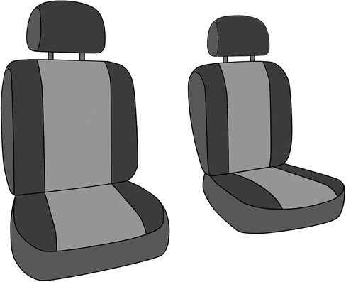 مقاعد دلاء رياضية أمامية من CalTrend، أغطية مقاعد Microsuede لـ 2011-2016 Mini Cooper Countryman رمادي فاتح إدراج وتقليم رمادي فاتح in Kuwait