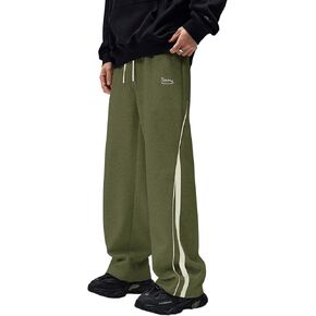 ZAFUL Baggy Sweatpants for Men Striped Contrast Casual Pant Straight Leg Track Pants Street Y2K Pants Wide Leg Trousers in Kuwait