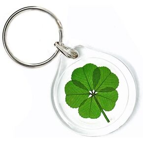 Genuine Preserved 5 Leaf Clover Good Luck Charm Keychain in Saudi Arabia
