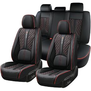 for Hyundai Santa Cruz 2022-2024 Car Seat Covers, Red Car Seat Covers, Leather, Full Set of 5 Seats, Waterproof, with Lumbar Support, Protect and Upgrade Seats in Saudi Arabia