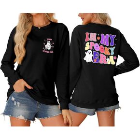 In My Spooky Era Sweatshirt for Women Halloween Ghost Graphic Sweatshirts Long Sleeve Pullover Shirt Tops in Saudi Arabia