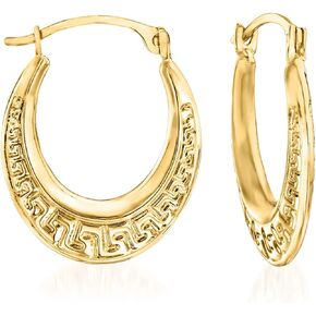 Ross-Simons 14kt Yellow Gold Small Greek Key Hoop Earrings in Saudi Arabia