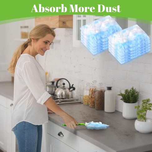 عبوات منفضة الغبار مع عبوات منفضة الغبار، 30 قطعة 180 عبوة منفضة شديدة التحمل، مجموعة منافض غبار متعددة الأسطح شديدة التحمل لتنظيف المطابخ وغرف النوم والحمامات والدراسات والسيارات (30، برتقالي) in Kuwait