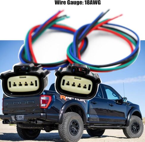 2pcs 4-Pin Fog Lamp Fog Light Connector Pigtail Compatible with Ford F-150 F150 2021-2023 33471-0469 Wire Harness in Saudi Arabia