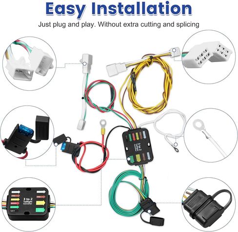 55580 Vehicle-Side 4 Pin Connector Wiring Harness Kit Fit for 2004-2010 Toyota Sienna in Saudi Arabia