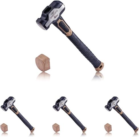 Spec Ops Tools Engineering Hammer, 4 lb Sledge hammer with Removable Soft Mallet Cap & Bi-Material Shock Absorbing & Vibration Dampening Handle, 3% Donated to Veterans, Black/Tan in Saudi Arabia