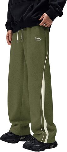 Zaful الرجال البوتشات المستقيمة للرقص الطويل الخصر الرباط الركض ملون ملون سراويل العرق الفضفاضة مع جيوب in Kuwait