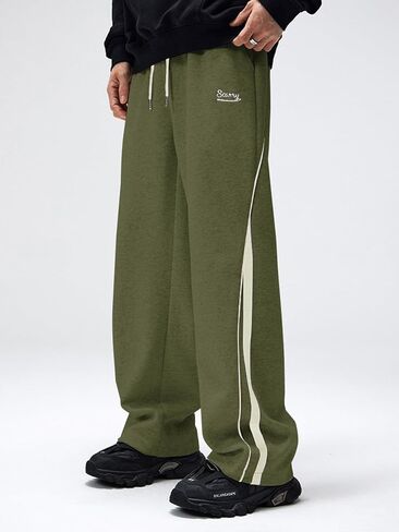 Zaful الرجال البوتشات المستقيمة للرقص الطويل الخصر الرباط الركض ملون ملون سراويل العرق الفضفاضة مع جيوب in Kuwait