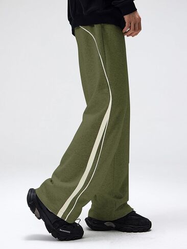 Zaful الرجال البوتشات المستقيمة للرقص الطويل الخصر الرباط الركض ملون ملون سراويل العرق الفضفاضة مع جيوب in Kuwait