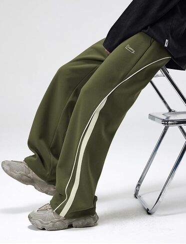 Zaful الرجال البوتشات المستقيمة للرقص الطويل الخصر الرباط الركض ملون ملون سراويل العرق الفضفاضة مع جيوب in Kuwait