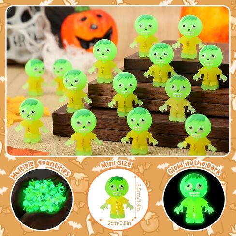 25 Pcs Halloween Glow in Dark Mini Zombies Figures Tiny Zombies Figurines to Hide and Seek Luminous Little Statue for Halloween Party Favors Gifts Goodie Bag Fillers Birthday Supplies in Saudi Arabia