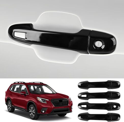 Car Door Handle Cover for Subaru Crosstrek 2018-2024，Forester Impreza Ascent 2019-2024 Auto Exterior Accessories Handle Protectors Covers Wrap Decoration ABS Gloss Black in Saudi Arabia