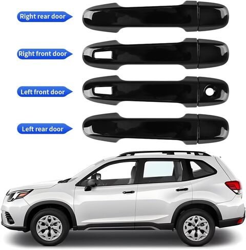 Car Door Handle Cover for Subaru Crosstrek 2018-2024，Forester Impreza Ascent 2019-2024 Auto Exterior Accessories Handle Protectors Covers Wrap Decoration ABS Gloss Black in Saudi Arabia