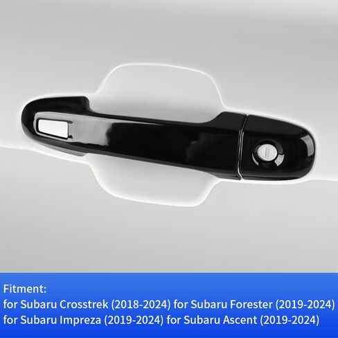 Car Door Handle Cover for Subaru Crosstrek 2018-2024，Forester Impreza Ascent 2019-2024 Auto Exterior Accessories Handle Protectors Covers Wrap Decoration ABS Gloss Black in Saudi Arabia