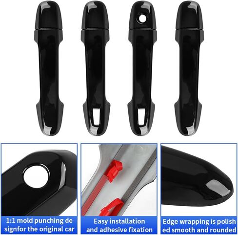Car Door Handle Cover for Subaru Crosstrek 2018-2024，Forester Impreza Ascent 2019-2024 Auto Exterior Accessories Handle Protectors Covers Wrap Decoration ABS Gloss Black in Saudi Arabia