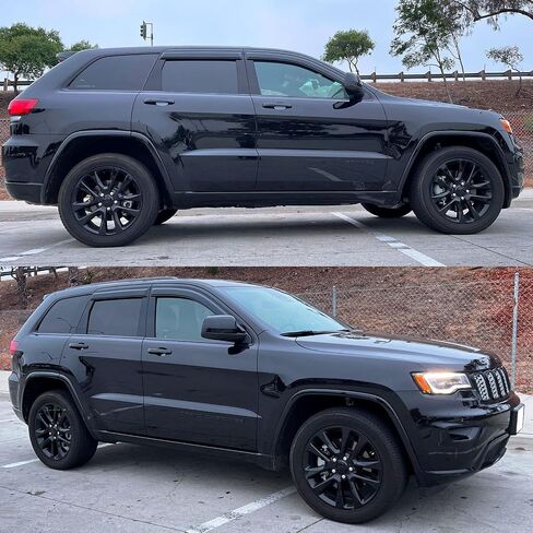 Window Visor Compatible with 2011-2021 Jeep Grand Cherokee WK2 & 2022 Grand Cherokee WK, Slim Style Acrylic Smoke Tinted Sun Rain Shade Guard Wind Vent Air Deflector by IKON MOTORSPORTS, 2012 in Saudi Arabia