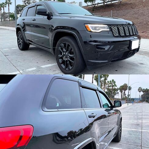 Window Visor Compatible with 2011-2021 Jeep Grand Cherokee WK2 & 2022 Grand Cherokee WK, Slim Style Acrylic Smoke Tinted Sun Rain Shade Guard Wind Vent Air Deflector by IKON MOTORSPORTS, 2012 in Saudi Arabia