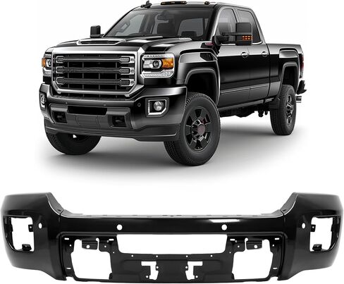 KUAFU Front Bumper Face Bar Compatible with 2015-2019 GMC Sierra 2500 3500 HD Replacement for 84089436 GM1002857 Steel Powder Coated Black in Saudi Arabia