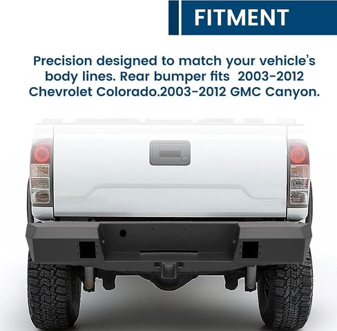 KUAFU Rear Step Bumper Compatible with 2003-2012 Chevy Chevrolet Colorado/GMC Canyon w/License Plate Lights Towing Hitch Cut-out Off-Road in Saudi Arabia