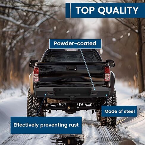 KUAFU Rear Step Bumper Compatible with 2003-2012 Chevy Chevrolet Colorado/GMC Canyon w/License Plate Lights Towing Hitch Cut-out Off-Road in Saudi Arabia