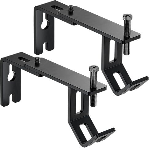 Curtain Rod Bracket for All Curtain Rods from 5/8 to 1-1/8 Inches,The V-Shaped Design is More Stable,Adjustable Curtain Rod Holders (Black 2 pcs) in Saudi Arabia