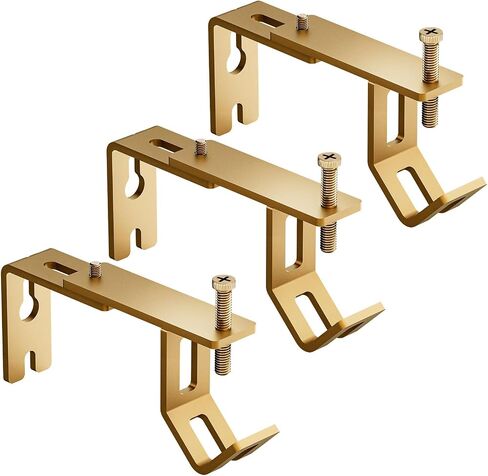 Curtain Rod Bracket for All Curtain Rods from 5/8 to 1-1/8 Inches,The V-Shaped Design is More Stable,Adjustable Curtain Rod Holders (Black 2 pcs) in Saudi Arabia