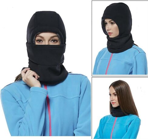 elwow Men's Women's Outdoor Cycling Skiing Warm Beanie Windproof Beanie with Mask & Scarf, One Piece Design in Kuwait