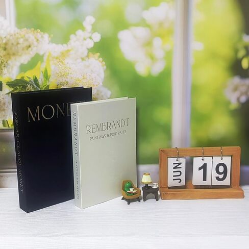 Decorative Books Set of 2 - Elegant Faux Books for Coffee Table with Metal Tassel Bookmark, Bookshelf Accents & Photo Keepsake Storage Box in Saudi Arabia
