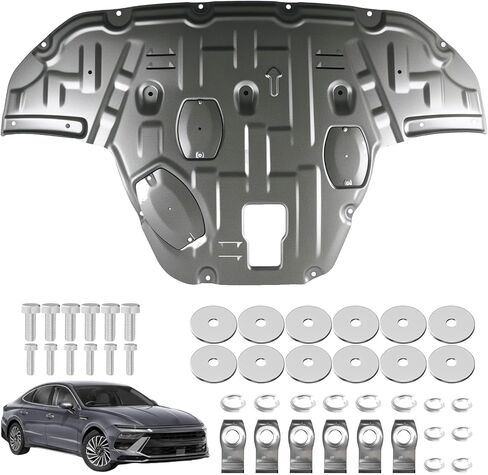 درع سبلاش المحرك من الفولاذ الكربوني لسيارة Hyundai Sonata 2020 2021 2022 2023 2024 2025، واقي علبة المحرك أسفل غطاء المحرك، أغطية الطين الواقية للمحرك الأمامي بما في ذلك أدوات المسمار in Saudi Arabia