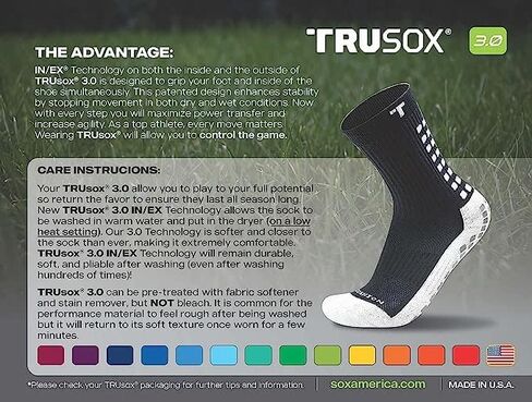 3.0 Cushioned Grip Socks, Made in the USA, Non Slip Grippy Soccer Crew Socks for Men & Women with Grip Inside and Out for Football and Soccer, Sky Blue, Small in Kuwait