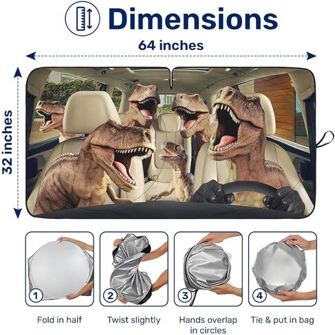 مظلة شمس للزجاج الأمامي من الراكون لشاحنة السيارة الدفع الرباعي (64 × 32 بوصة)، مظلة شمسية للسيارات، كتل حماية من الأشعة فوق البنفسجية، ملحقات السيارة in Kuwait