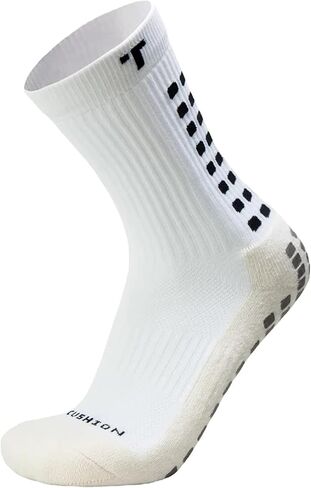 3.0 Cushioned Grip Socks, Made in the USA, Non Slip Grippy Soccer Crew Socks for Men & Women with Grip Inside and Out for Football and Soccer, Sky Blue, Small in Kuwait
