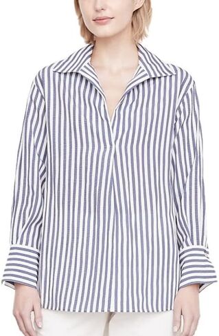 Vince Women's Coast Stripe Shaped Collar Pullover in Saudi Arabia
