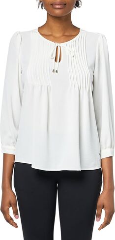 Tommy Hilfiger Women's Pintuck Long Sleeve Chiffon Blouse in Saudi Arabia