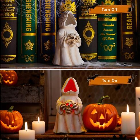 تمثال Goodeco Halloween Spooky Ghost Walking Cat - شبح يمشي قطة شبح، شبح مع قطة، شبح يمشي قطة شبح، تمثال شبح والقطة لديكورات المنزل، هدايا يوم الموتى in Kuwait