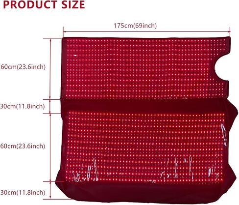 العلاج بالضوء الأحمر بطانية العلاج حصيرة كبيرة 1280 قطعة الخرز LED 660nm 850nm 71x31 بوصة العلاج بالأشعة تحت الحمراء الحمراء لتخفيف أجزاء الجسم بالكامل في وقت واحد in Kuwait