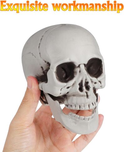 Garneck 6Pcs Halloween Skulls, Halloween Realistic Skeleton Heads Props Plastic Skulls Head for Home Table Decor Ghost House, 3.5x4x5.3 Inch in Saudi Arabia