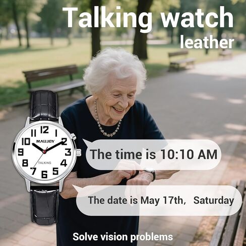 ساعة تناظرية للمرأة الناطقة، رقمية كبيرة، صوت إنجليزي أمريكي عالي وواضح سيقول المنبه والوقت والتاريخ، الخيار الأفضل لكبار السن in Kuwait