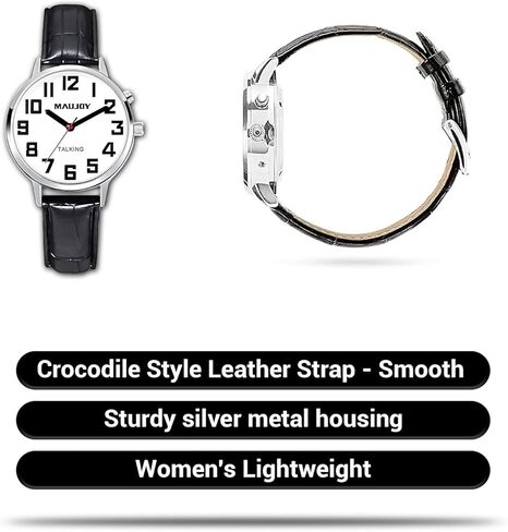 ساعة تناظرية للمرأة الناطقة، رقمية كبيرة، صوت إنجليزي أمريكي عالي وواضح سيقول المنبه والوقت والتاريخ، الخيار الأفضل لكبار السن in Kuwait