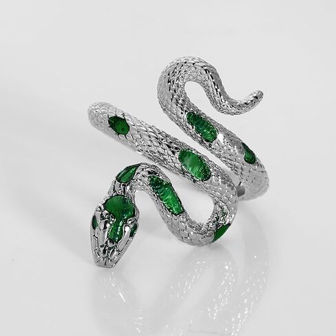 Snake Ring for Women Vintage Animal Snake Wrap Stacking Statement Rings Adjustable Enamel Snake Finger Ring Punk Gothic Snake Jewelry Gifts in Kuwait