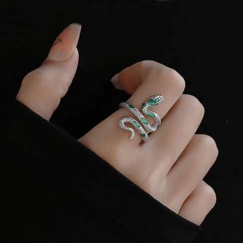 Snake Ring for Women Vintage Animal Snake Wrap Stacking Statement Rings Adjustable Enamel Snake Finger Ring Punk Gothic Snake Jewelry Gifts in Kuwait