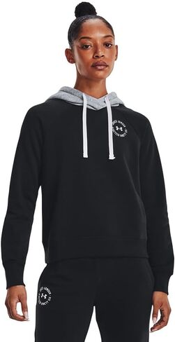 Under Armour - سترة نسائية من الصوف Rival Cb، لون قنديل البحر متوسط ​​منقط/كحلي منتصف الليل/أبيض (537)، المقاس: X-Large in Saudi Arabia